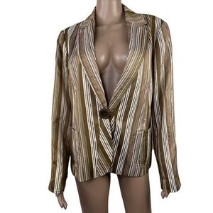 Lafayette 148 New York Womens Suit Blazer Gold Size 12